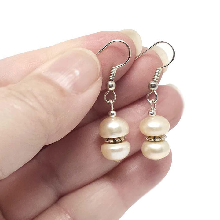 Earrings - Drop Cream Freshwater Pearls by Tiny Aloha