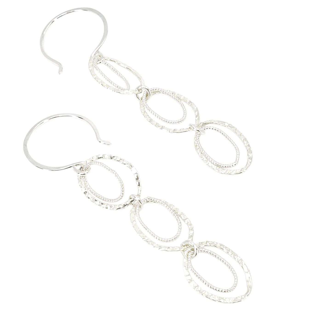 Earrings - Skipping Stone Dangles (Sterling Silver) by Foamy Wader