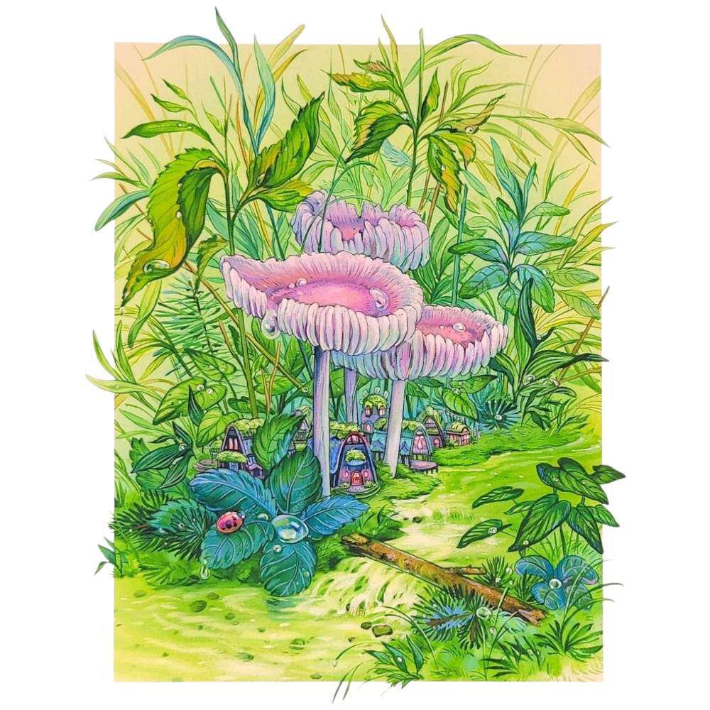 Art Print - 8x10in - Dew Drop Forest by Nimasprout