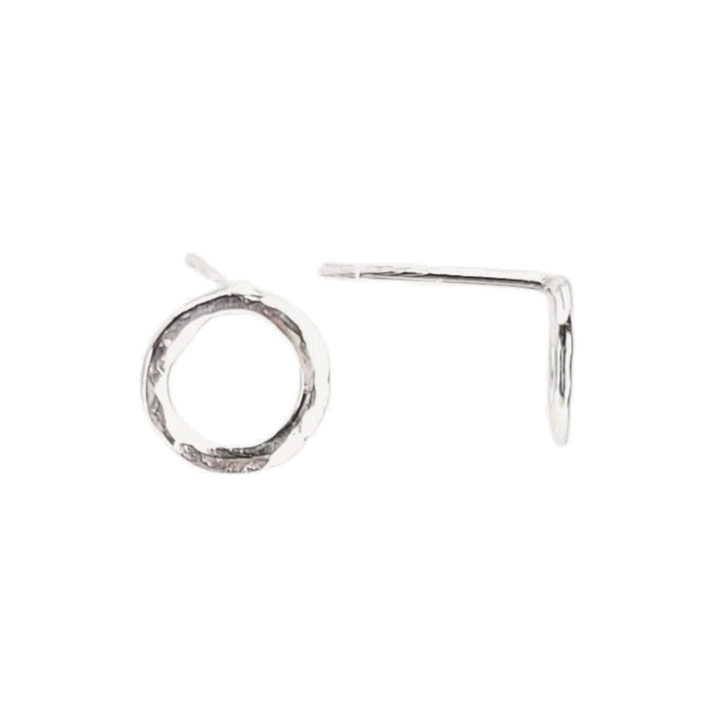 Earrings - Shine Tiny Open Circle Studs (Assorted Metals) by Foamy Wader