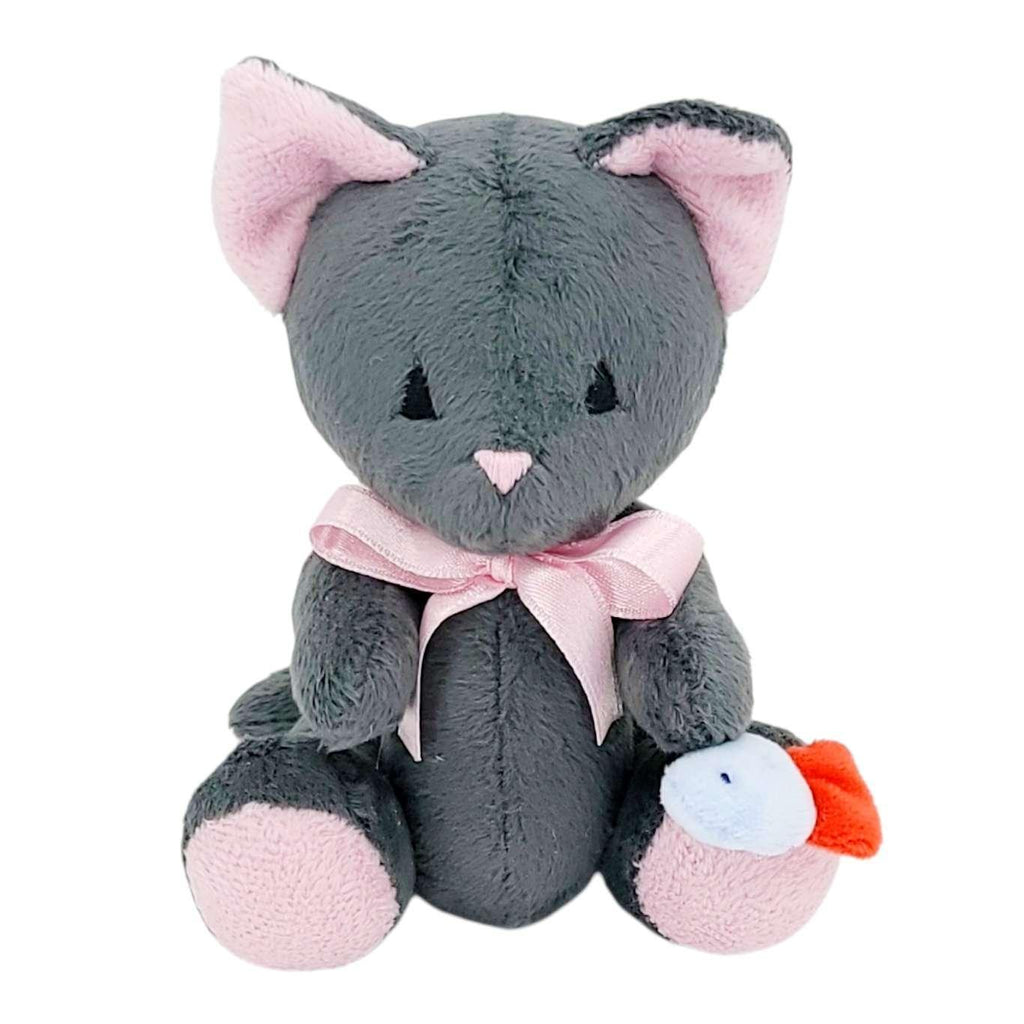 Plush - Dark Gray Cat with Fish by Frank and Bubby
