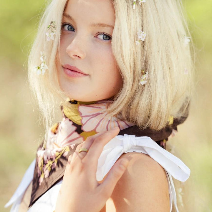 Bandana - Violet (Black Pink Floral) by Handker Bandanas