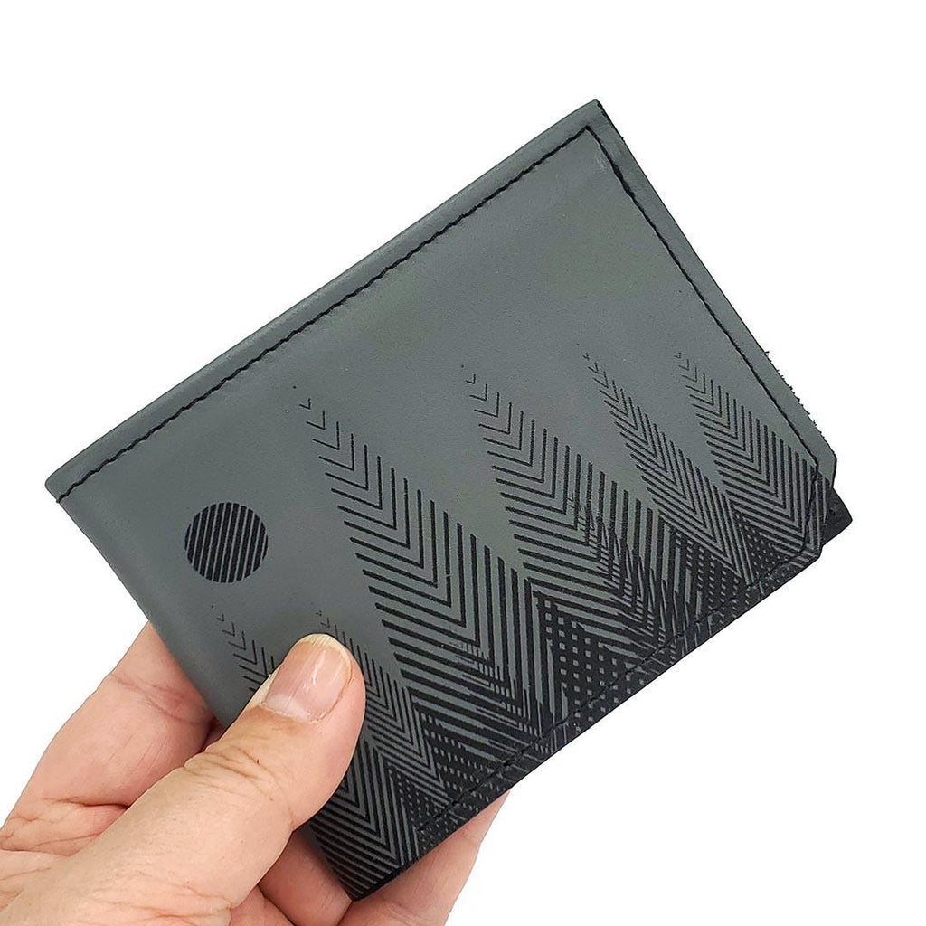 Leather Wallet - Geometric Trees (Gray) by Backerton