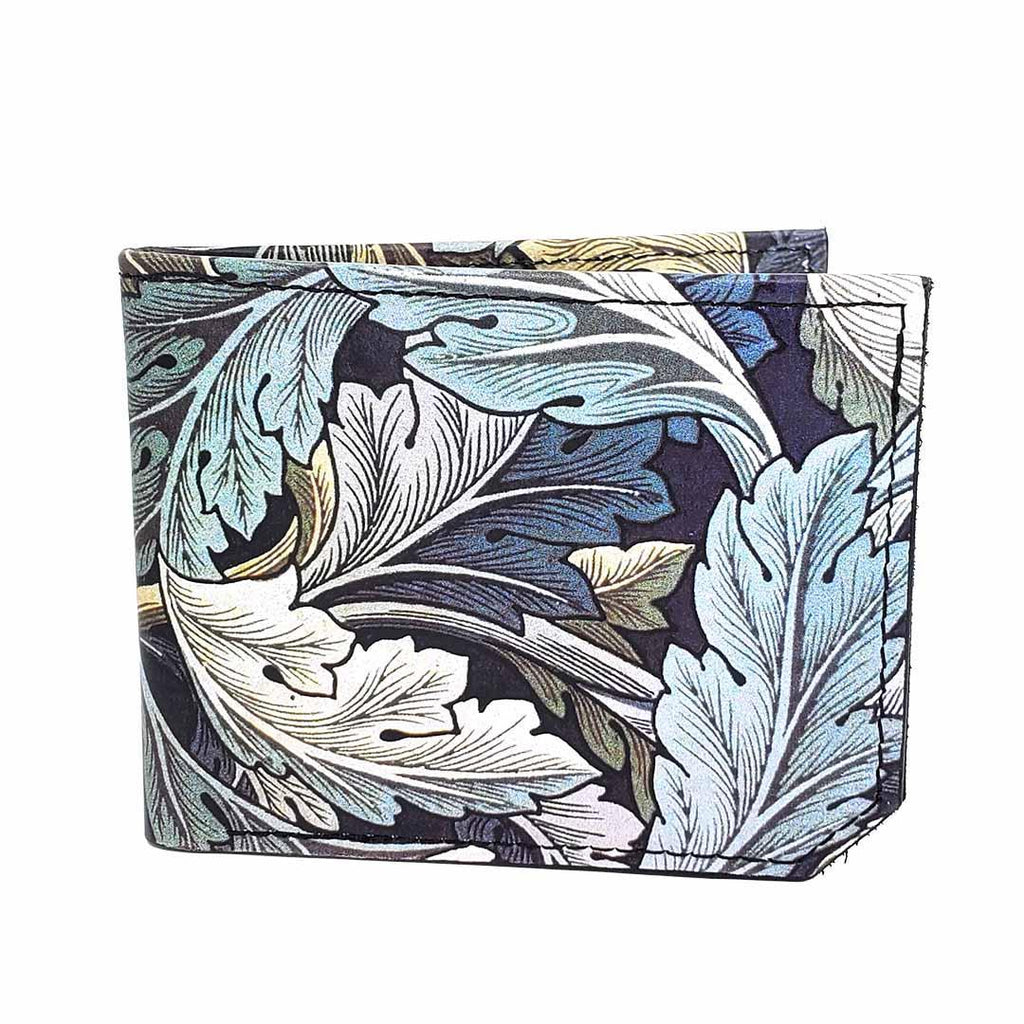 Leather Wallet - Leaves (Blues) by Backerton