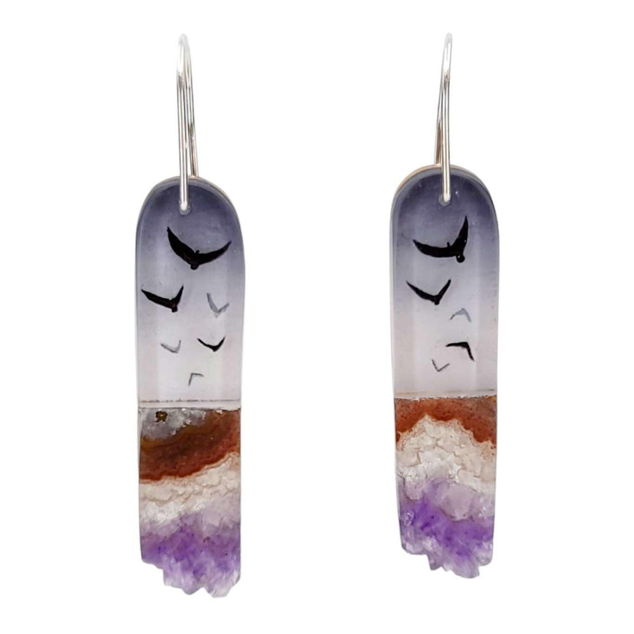 Earrings - Crystal Flock Drops by Fernworks, image 1 of 6
