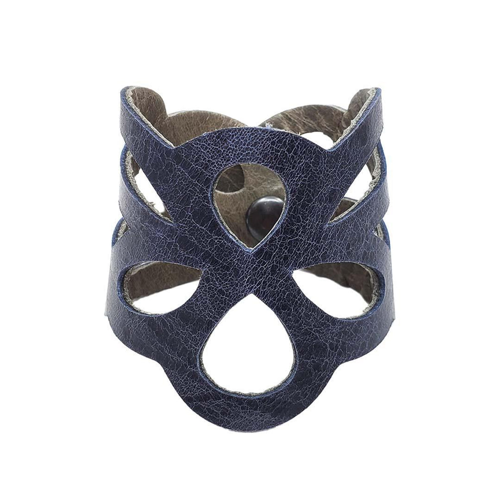 Cuff - Butterfly Reversible (Gray Taupe & Midnight Blue) by Oliotto