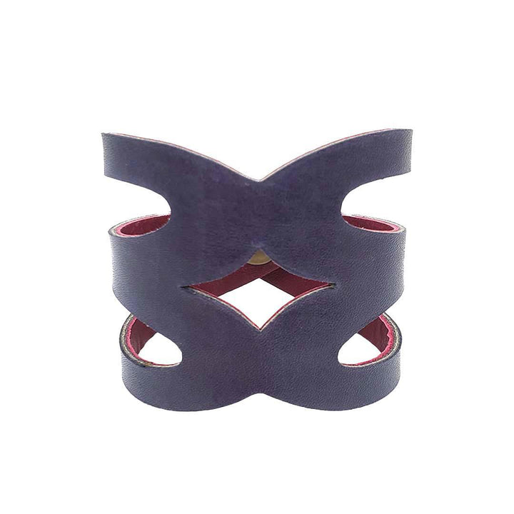 Cuff - Valentine Reversible (Cranberry Red and Violet Ink) by Oliotto