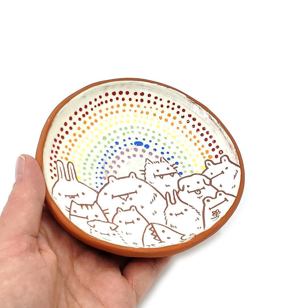 Trinket Dish - 3 in - Critter Town Rainbow (Assorted A - G) by Dwadlings