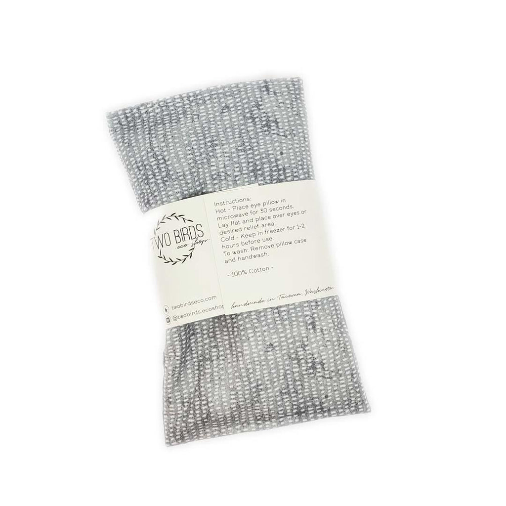 Eye Pillow - Gray Dash (Lavender or Scent Free) by Two Birds Eco Shop