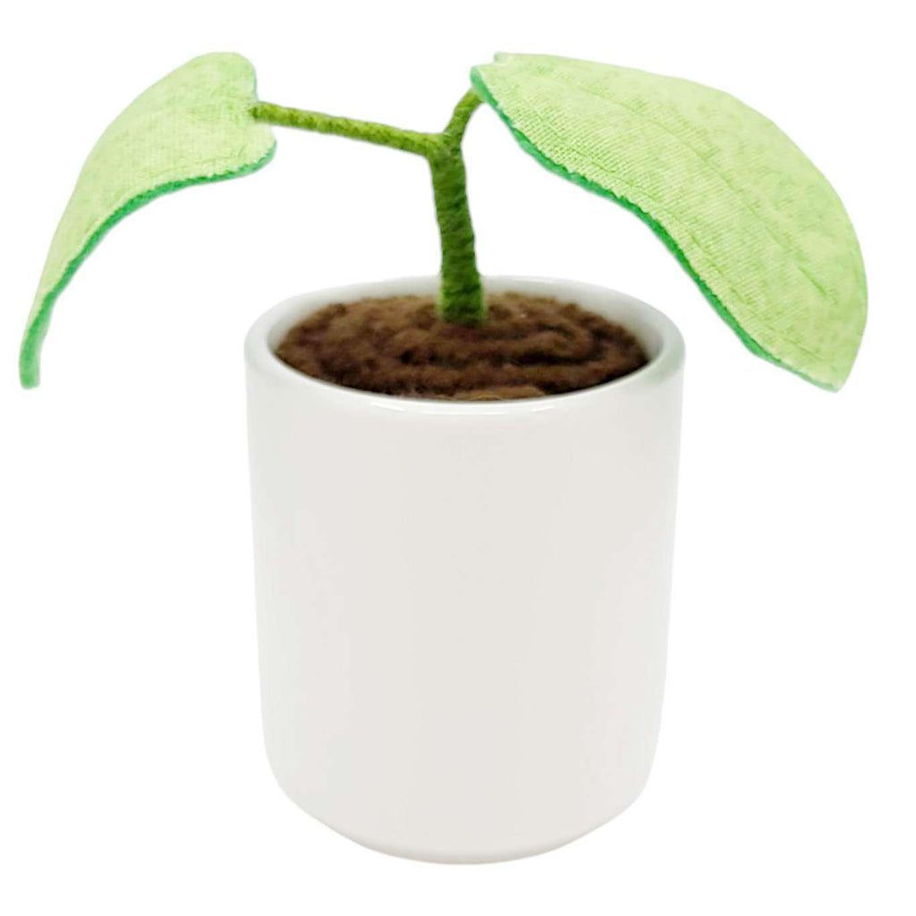 Collectible - Little Sprout Fabric Plant (Sad with Wide Pale Green Leaves) by World of Whimm