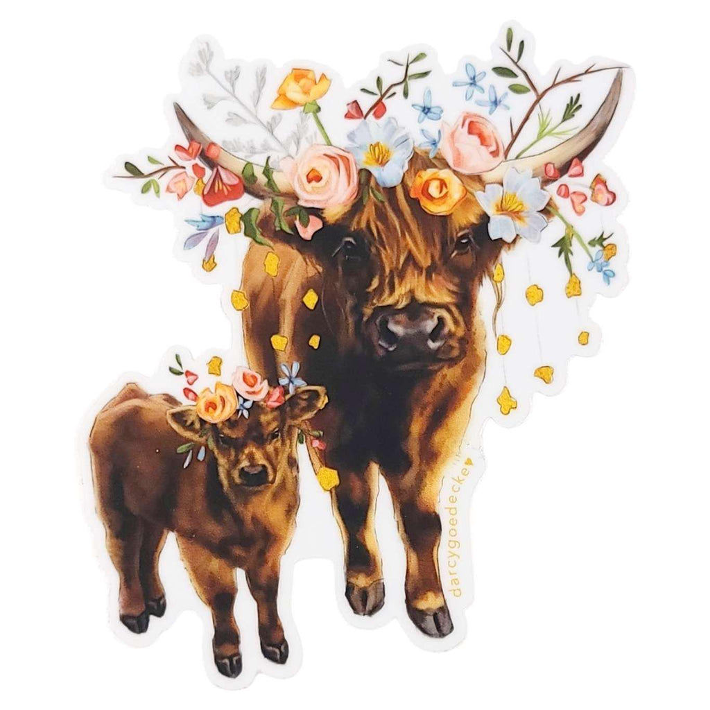 Sticker - 4 in - Highland Cow Vinyl by Darcy Goedecke