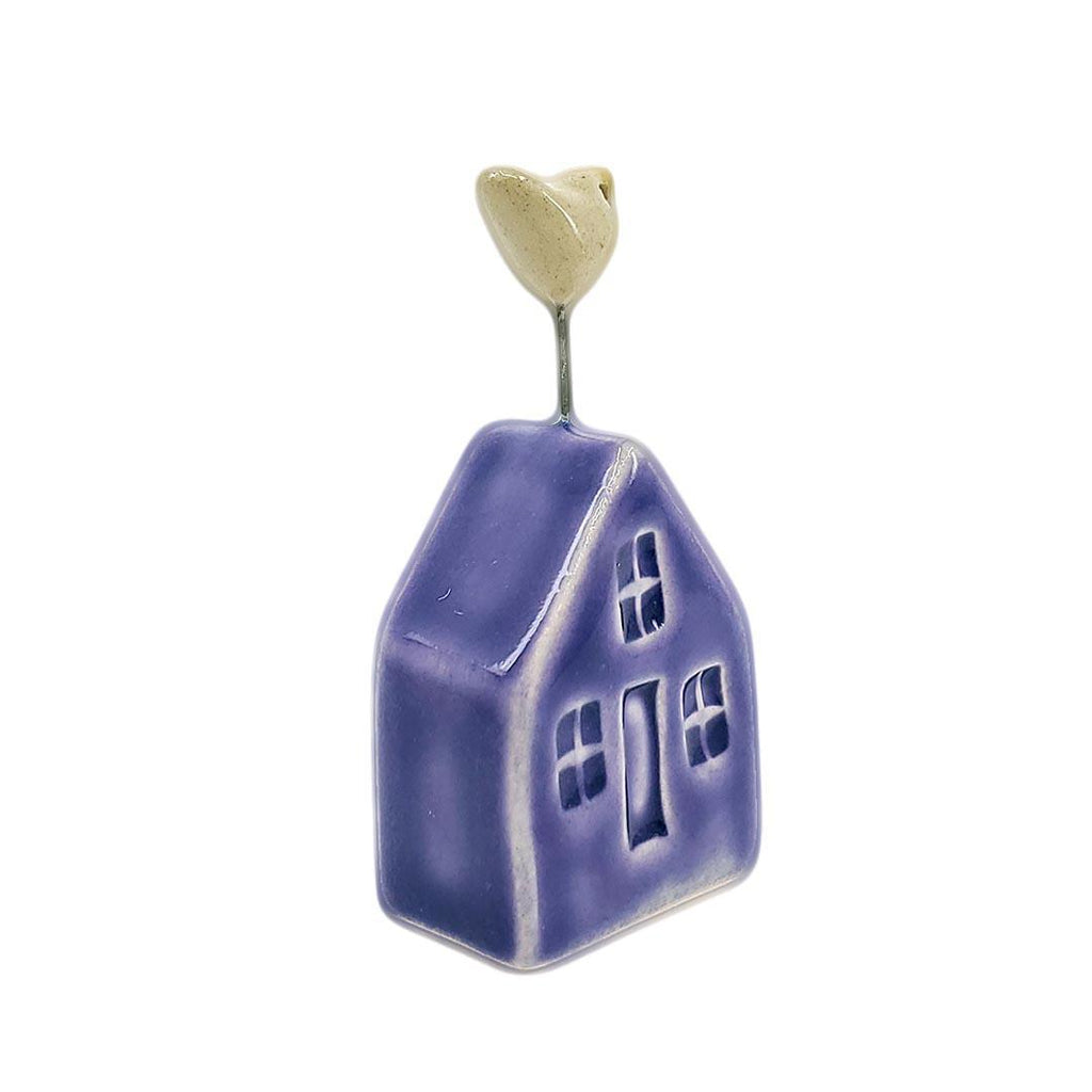 Tiny Pottery House - Purple with Bird (Assorted Colors) by Tasha McKelvey