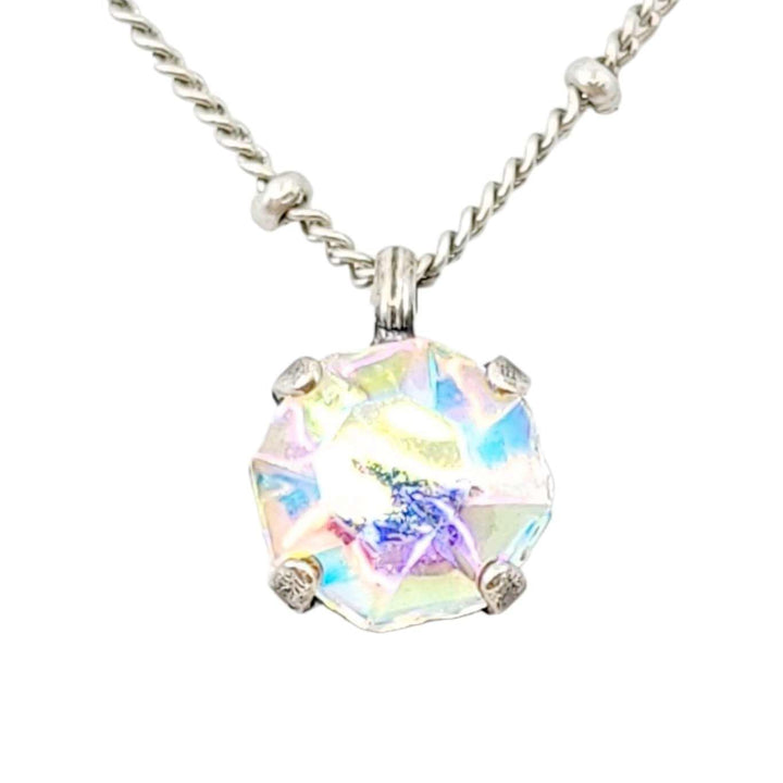 Necklace - Vintage Rhinestone Solitaire in Clear Aurora by Christine Stoll