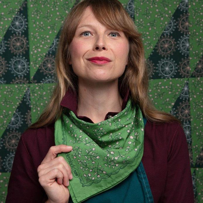 Bandana - Posey (Kelly Green Tiny Flowers) by Handker Bandanas