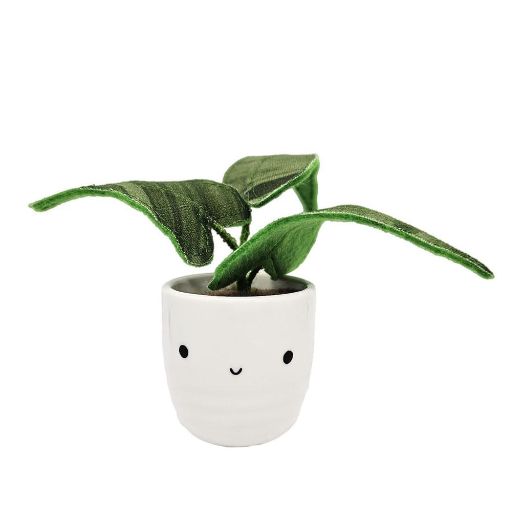 Collectible - Little Sprout Fabric Plant (Smile Three Pointy Leaves) by World of Whimm