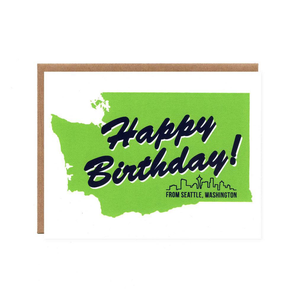 Card - Birthday - Happy Birthday from Seattle WA by Orange Twist