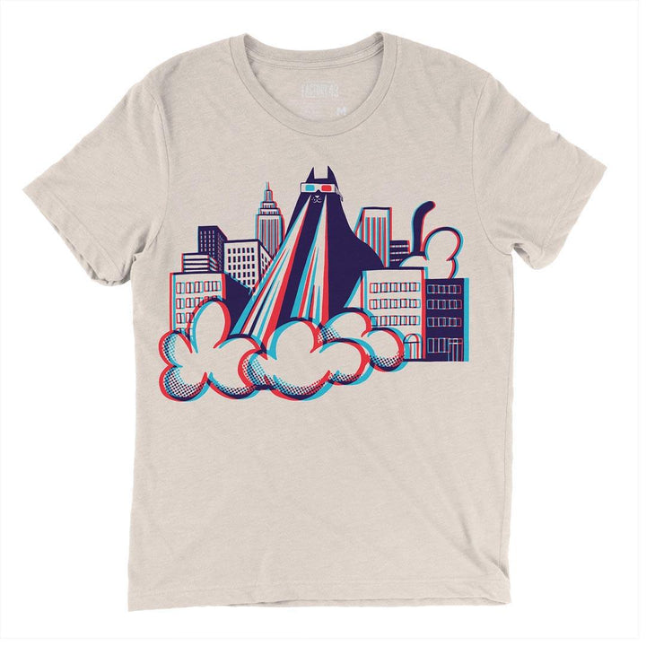 Adult Crew Neck - 3D Laser Cat Heather Dust Tee (S - 2XL) by Factory 43