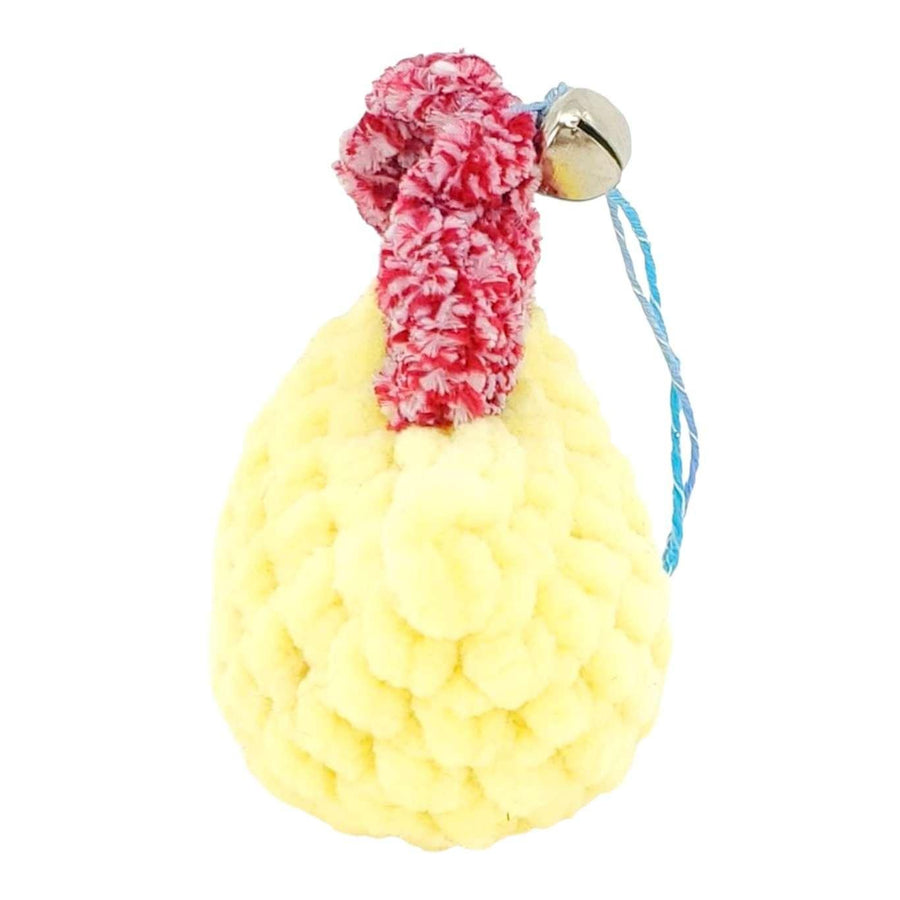 Ornament - Plush Pocket Chicken with Bell (Yellow - Assorted) by Moyo Workshop, image 6 of 9