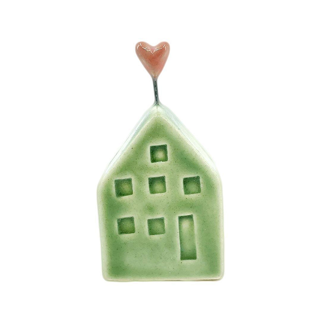 Tiny Pottery House - Grass Green with Heart (Assorted Colors) by Tasha McKelvey