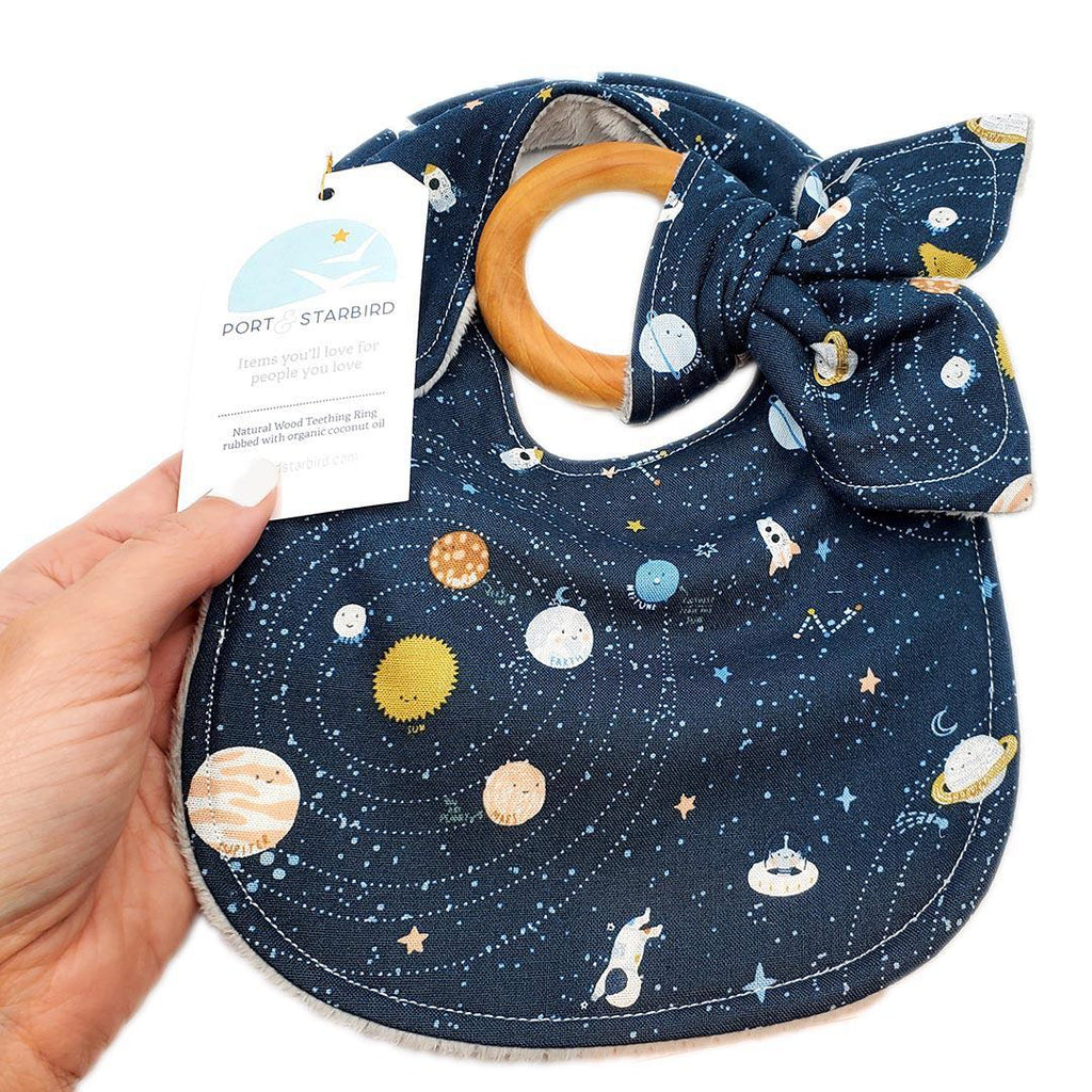 Gift Set - Out of This World Bib and Teething Ring by Port and Starbird