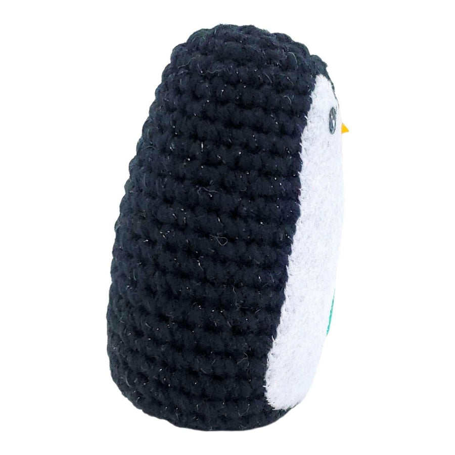 Plush Toy - Large Penguin (Black Sparkle with Teal Heart) by Moyo Workshop, image 5 of 7