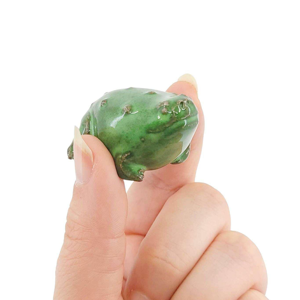 Collectible - Tea Pet Figurine (Green Frog) by Mist Ceramics