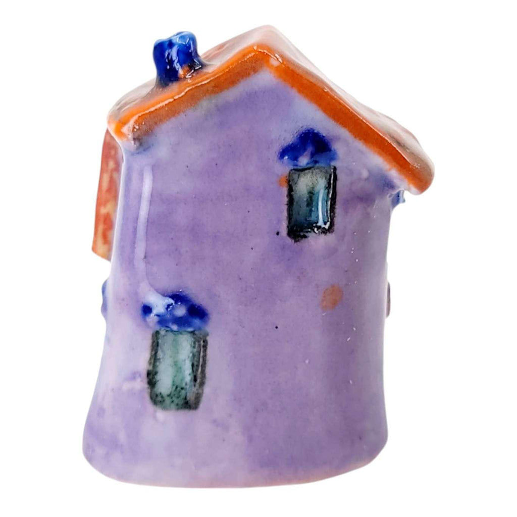 Tiny House - Purple Bar Red Door Rust Roof by Mist Ceramics