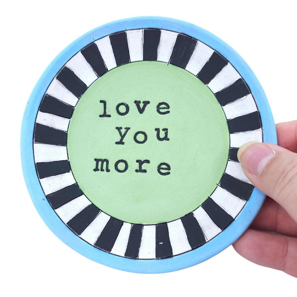Ring Dish - 5in - Love You More (Mint Green) by Leslie Jenner Handmade