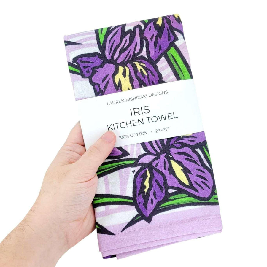 Tea Towel - Irises by Lauren Nishizaki, image 2 of 3