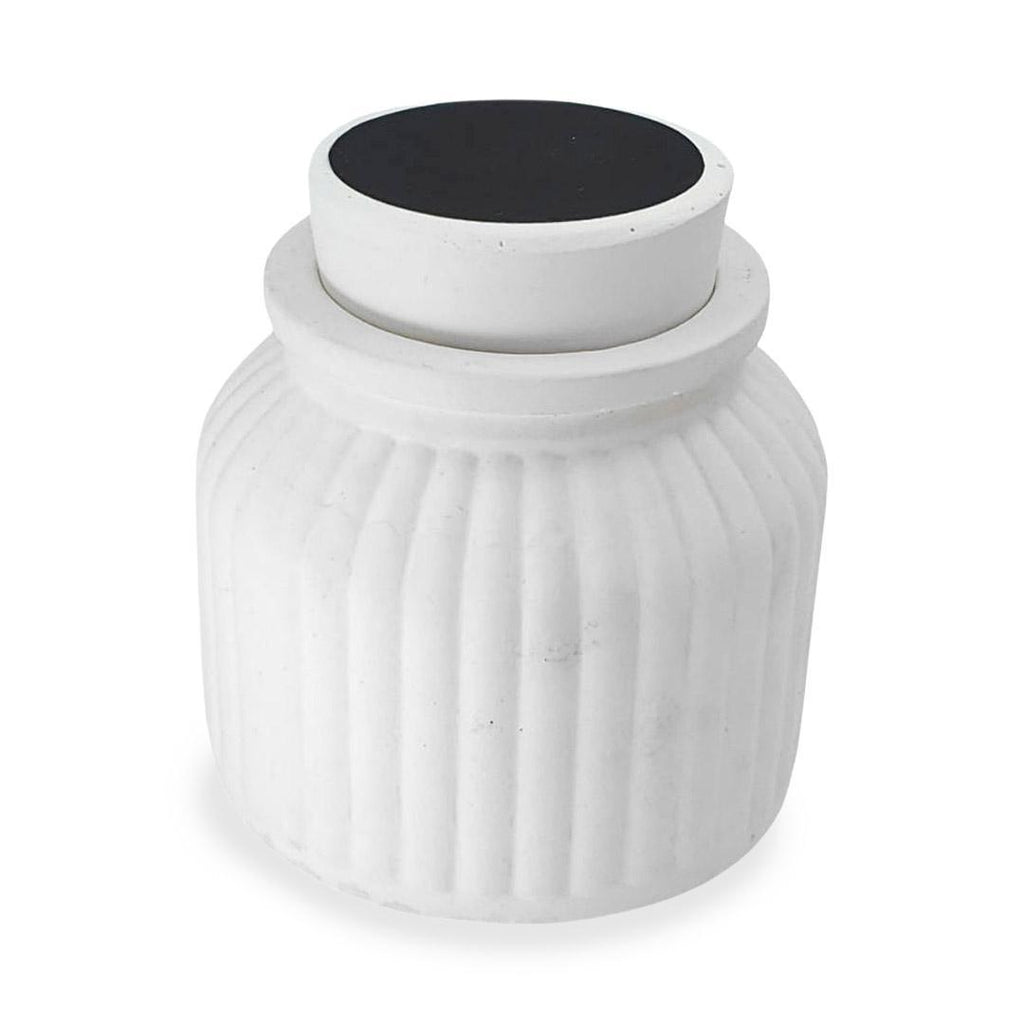 Match Holder - Ribbed Western Style with Lid (White) by Tenn Prairie