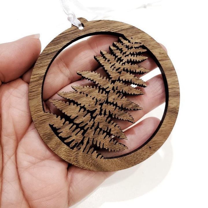 Ornament - Lady Fern Leaves (Walnut) by 6 by 6 Arts
