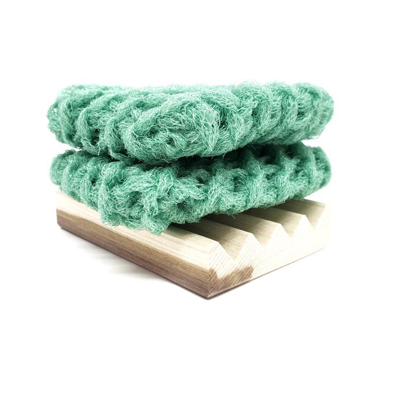 Scrubbies - Set of 2 with Wooden Dish (Olive) by Dot and Army