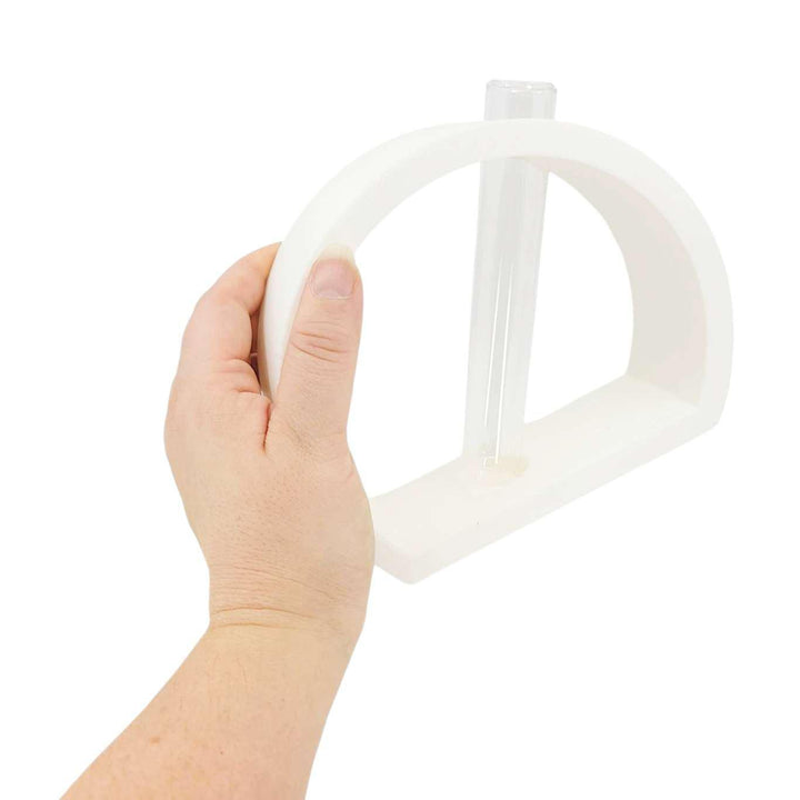 Vase - Half Moon Propagation Station (White) by Rosebud Homegoods