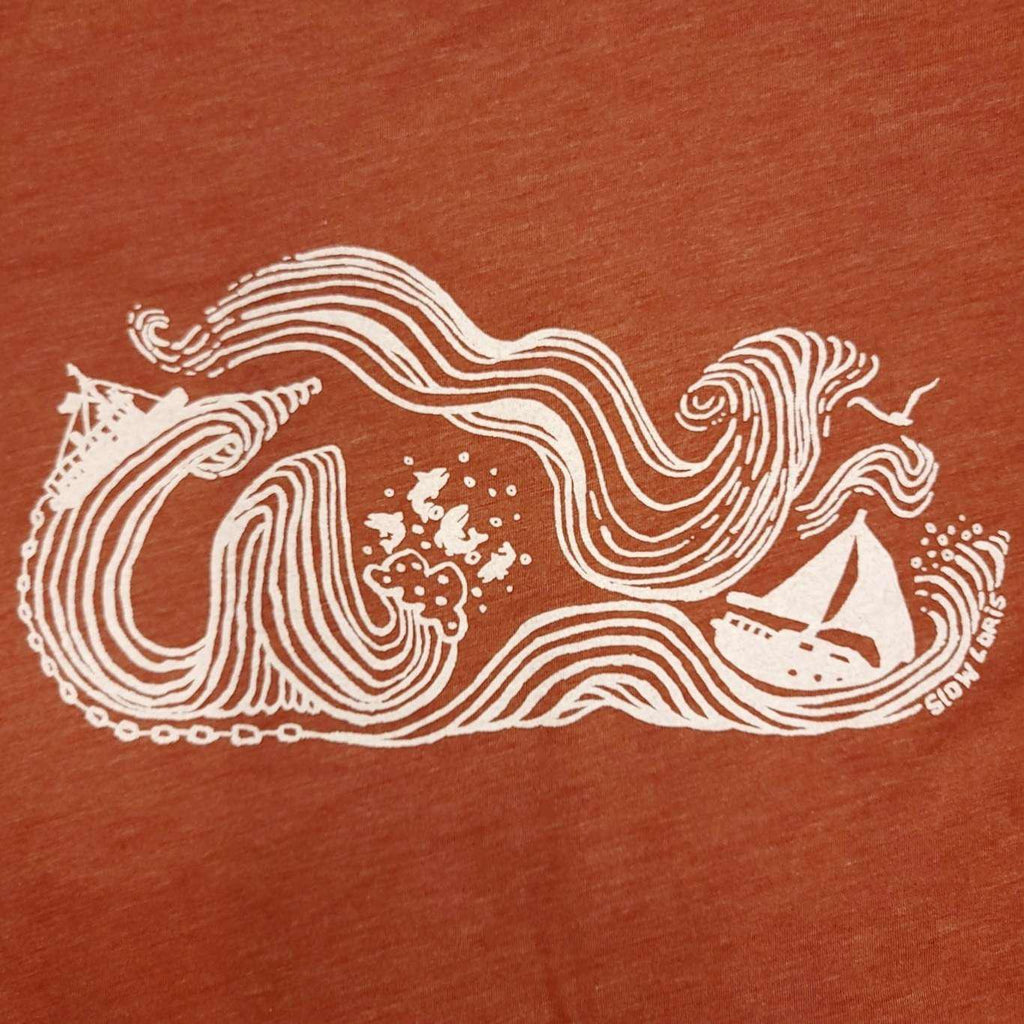 Adult Crew - Wind And Sea Red Clay Tee (S - 2X) by Slow Loris