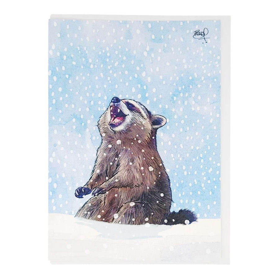 Card - Holiday - Frosty Flakes (Raccoon) by Shawn Braley, image 1 of 2