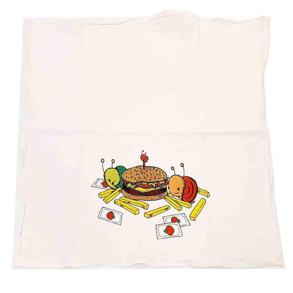 Tea Towel - Burgers & Fries Friends by Everyday Balloons Print Shop