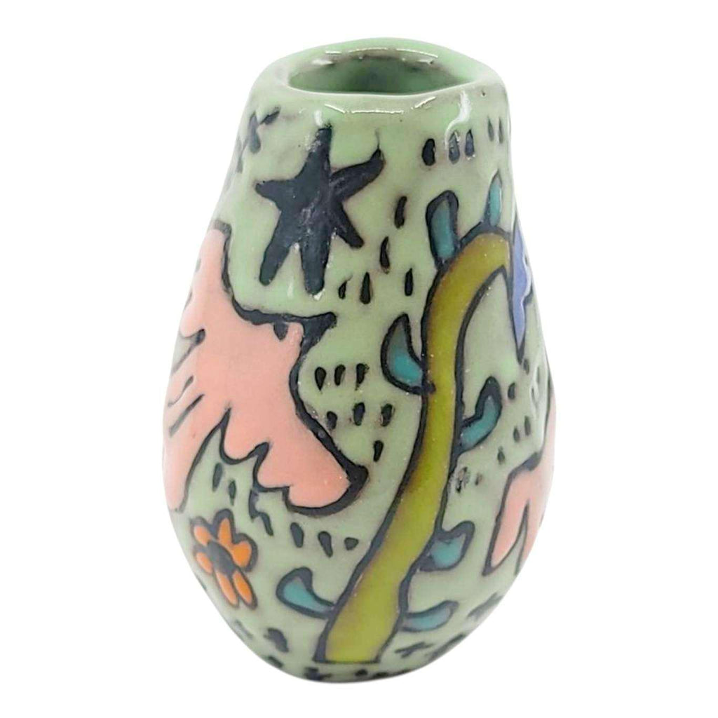 Mini Vase - Flying Birds (Greens and Blues) by Leslie Jenner