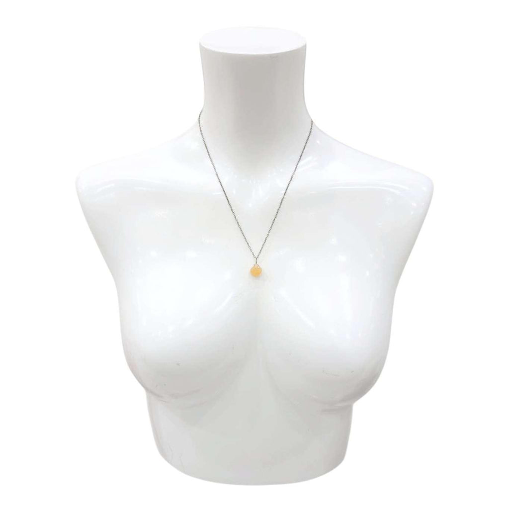 Necklace - Sterling Gemstone Drop (Peach Moonstone) by Foamy Wader