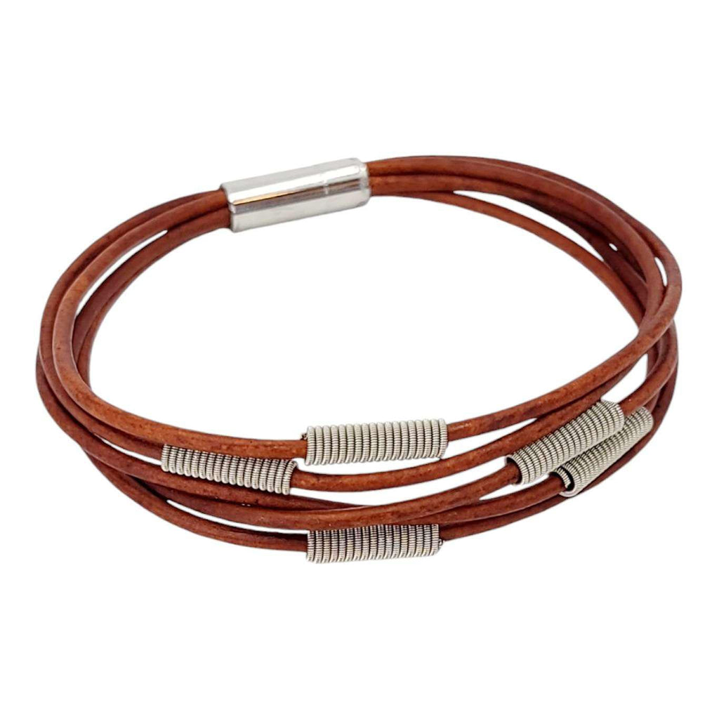 Bracelet - Arpeggio Leather Brown (M or L) by High Strung Studios