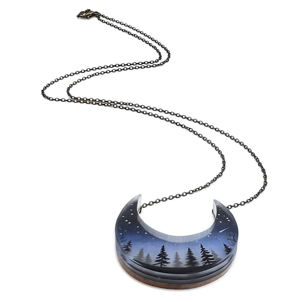 Necklace - Crescent Woods Painted by Fernworks