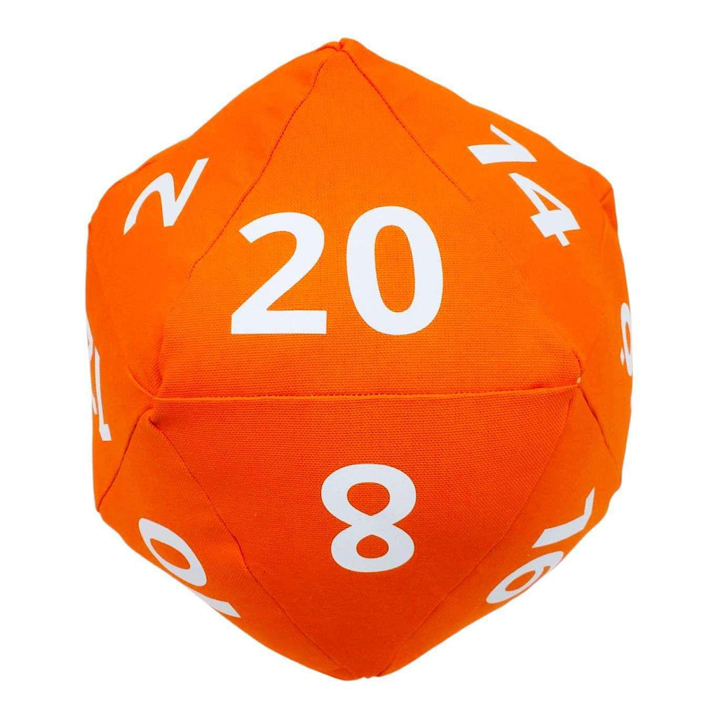 Pillow - Large D20 in Orange with White Numbers by Saving Throw Pillows