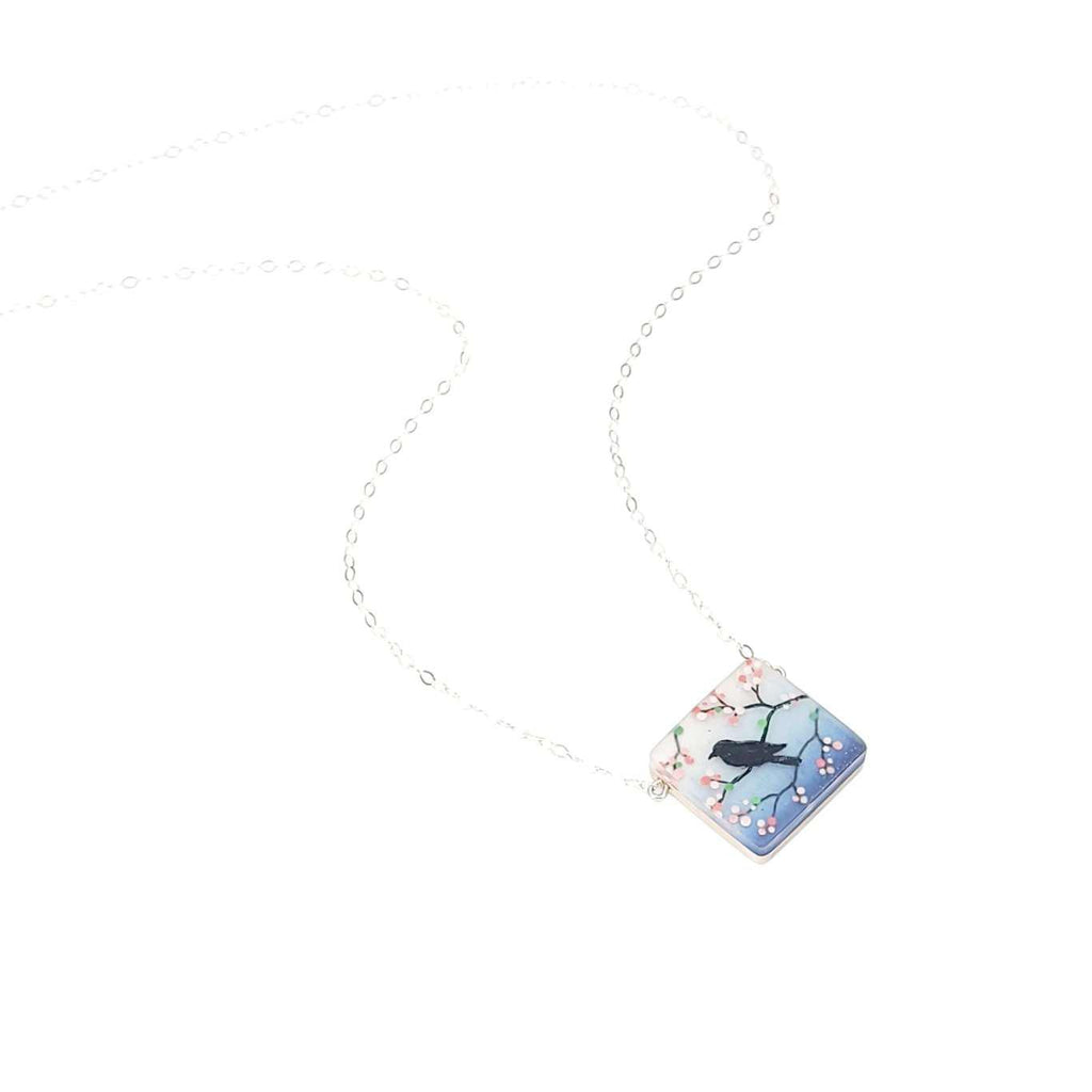 Necklace - Cherry Blossom Square by Fernworks