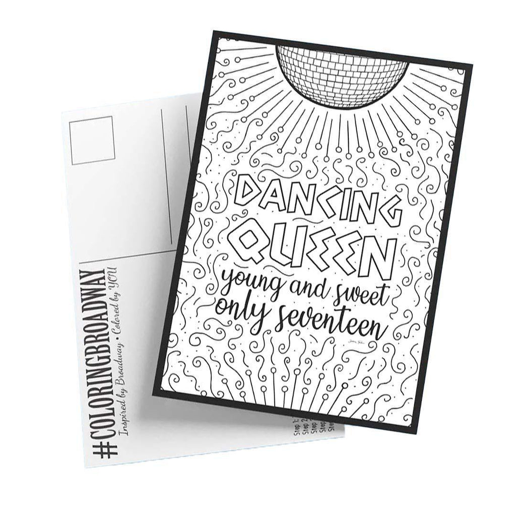 Coloring - Dancing Queen (Pages or Postcards) by Coloring Broadway