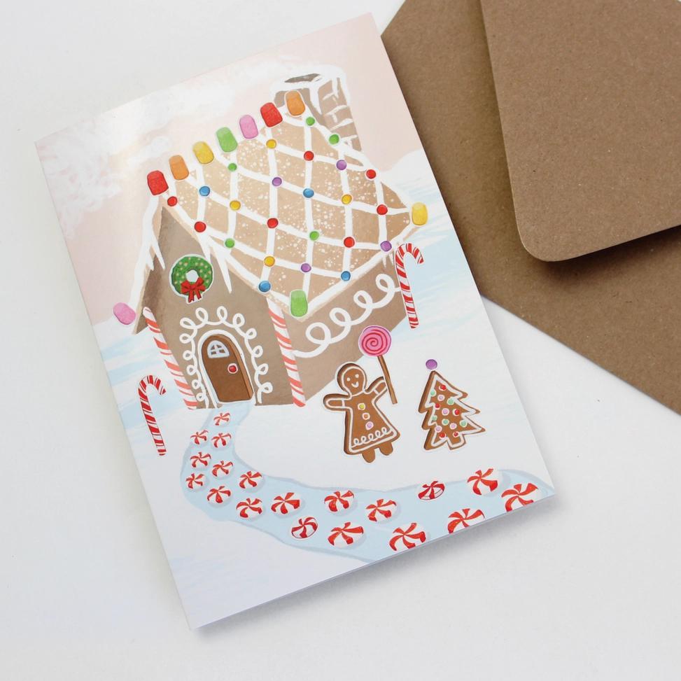 Card - Holiday - Gingerbread House by Inklings Paperie