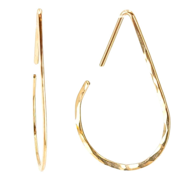 Earrings - Teardrop Hoops (14k Gold Fill) by Foamy Wader