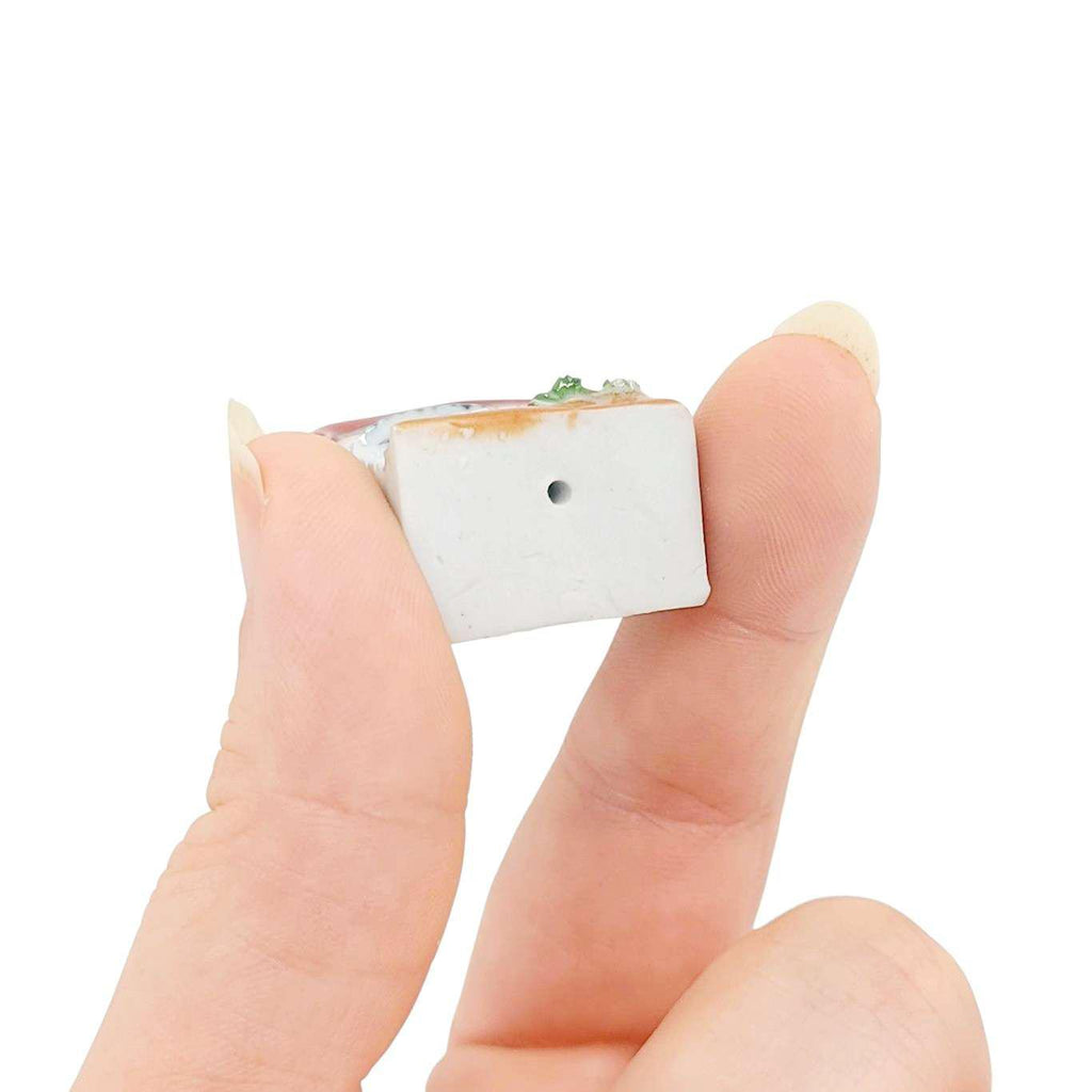 Collectible - Tiny House (White Walls, Red Roof, White Door) by Mist Ceramics