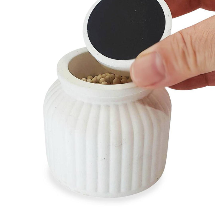 Match Holder - Ribbed Western Style with Lid (White) by Tenn Prairie