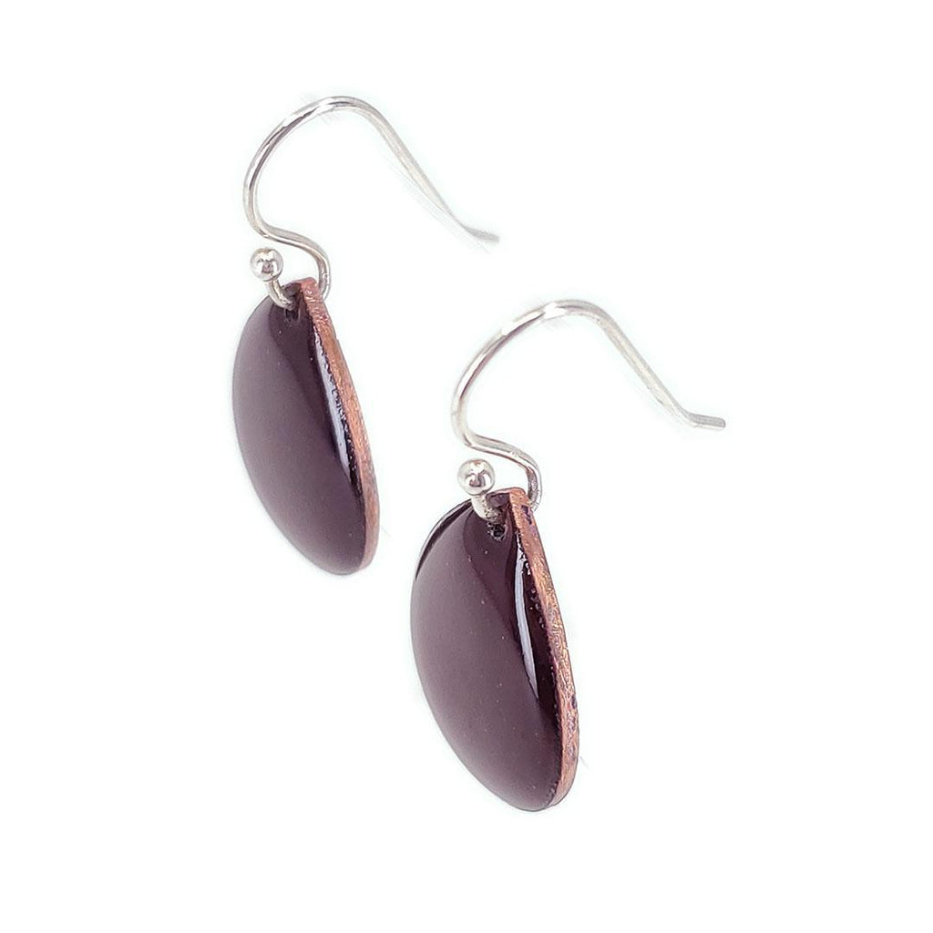 Earrings - Small Teardrop Solid (Espresso Brown) by Magpie Mouse Studios