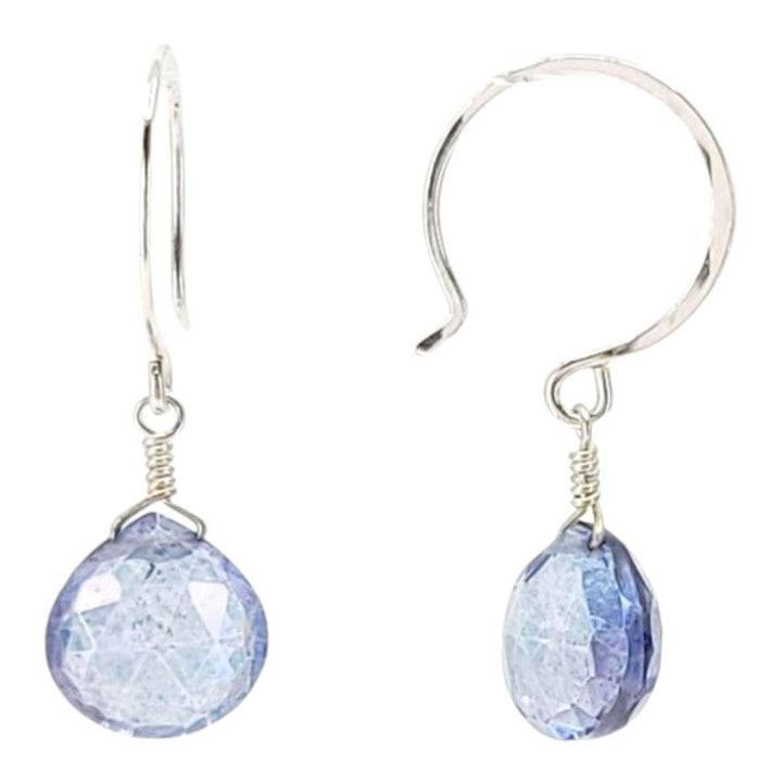Earrings - Sterling Gemstone Drops (Blue Mystic Quartz) by Foamy Wader