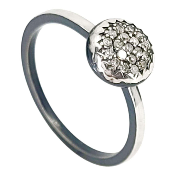 Ring - Size 8 - 8mm Pave Diamond Notched Band (Sterling Silver, Diamond) by 314 Studio